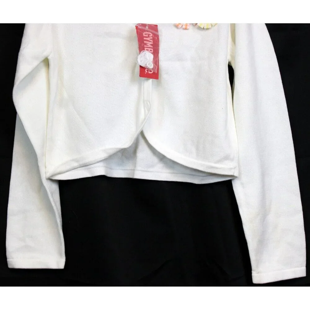 2006 Gymboree Freshly Picked Cardigan Sweater Ribbon Flowers White Spring sz 8